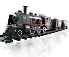 2897 Railway King Electric Steam Locomotive Classical Passenger Train Playset Ligts 0672587432897