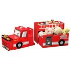 7119971 Everbright Wood Fire Engine Toy Box With Train Set
