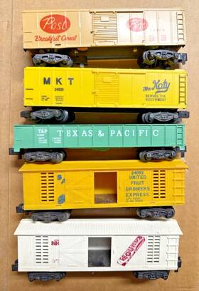 24058-24030-c2009-24052-24057 American Flyer Pikemaster 5 Car Consist Of Freight Cars