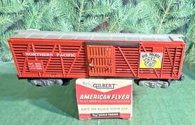 Palace..c-9 American Flyer 24077 Flyer... Northern Pacific Stock Car Pig Palace..c-9/ob...mint