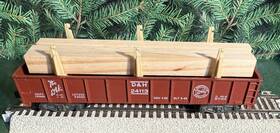 24116 American Flyer 24113 D And H Gondola W 3 Wooden Beams On White Supports