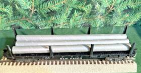 24539 American Flyer New Haven Flat Car Transport 3 Silver Pipes