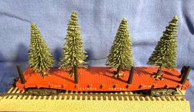 24579 American Flyer Illinois Central Flat Car W 4 Tall Christmas Trees