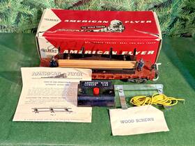 25016 American Flyer Operating Lumber Unloading Car.....complete.....e /ob