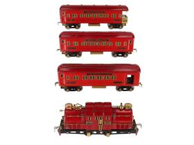 3187 American Flyer O Prewar 0-4-0 Electric Loco And Ambassador Passenger Car Set
