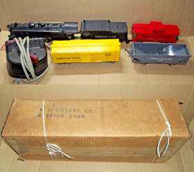 490-t American Flyer 490t Atlantic Freight Train Set With 3 Cars Original Box 300 Ac