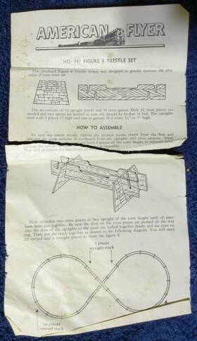 M3079 American Flyer Original Instructions For #747 Figure N8 Trestle Set