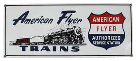 Ande Rooney 739149009048 American Flyer Authorized Service Station Sign Porcelain Enamel