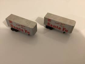 1432 Athearn Ho Athearn/tyco Type 25ft Piggyback Van Trailer Santa Fe 2 Per Pack