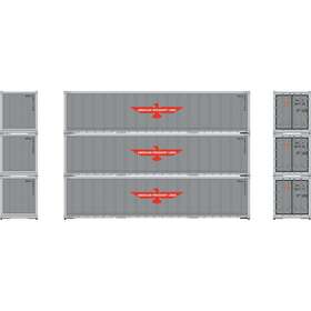 63386 Athearn # 40ft Smooth Side Containers Apl 2 3 Ho