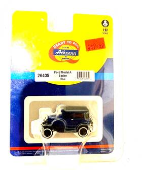 Athearn 797534264052 Rtr Ho 1/87 #26405 Ford Model A Sedan Blue Built For Layout/car Show