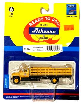 F850 Athearn 797534919594 Rtr Built Ho 1/87 Ford Stakebed Union Pacific For Layout U.p.r.r