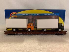 59930 Athearn 797534923379 #92337 Ho Scale Southern Pacific 60ft Flat Car With 2 Ford C Trucks #59930