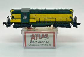 48016 Atlas N Scale Gp-7 #48016 Inch Chicago And Nw Locomotive No # Original Box