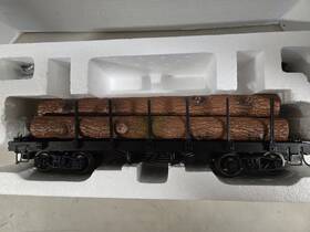 98470 Bachmann 48470 G Scale- Flat Car With Logs. Painted Unlettered. Original Box