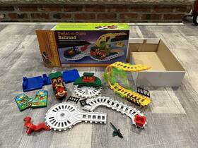 Banana Crossing 044902036811 Rare Vintage Twist-n-turn Toy Railroad Set/rotates/sound Effects