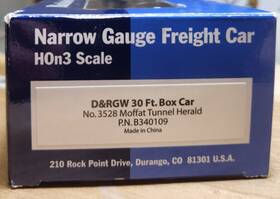 8340109 Blackstone Models Hon3 D&rgw 30ft Box Car No.3528 Flying Moffat Tunnel Herald