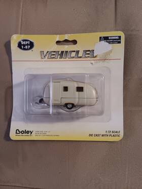 2063-ho Boley 084495206307 Vehicles #2063-ho Scale White Camper Trailer 1/87- Vintage