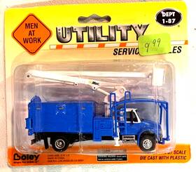 Boley 084495413309 Rtr Ho Utility Service Bucket Truck Blue International 1/87 Built 4 Layout