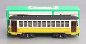 551-050128 Bowser O Gauge Brill Yellow And Cream Powered Trolley Ex/box