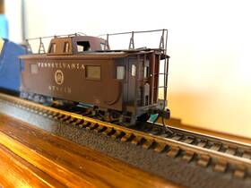 478119 Brass Alco Models X-103 #x-103 P.r.r. N-8 Steel Caboose #478119 With Antenna Weath. 1 87