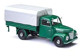 52350 Busch Ho 1957 Framo V901-2 Green Low-side Truck With Tarp Cover