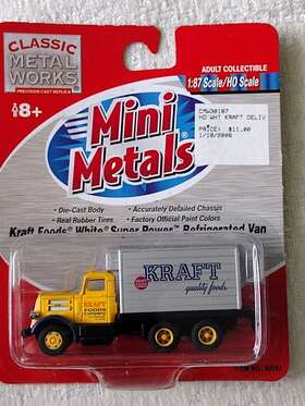 30187 Classic Metal Works Mini Metals Ho Scale Kraft Foods White Super Power Refrigerated Van #30187