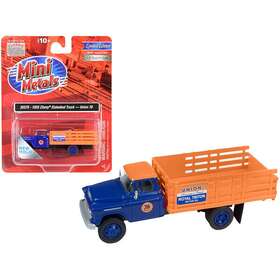 30578 Classic Metal Works 1955 Chevrolet Stakebed Truck Inch Union 76 Blue And Orange 1/87 Ho Scale Mode