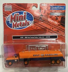 31201 Classic Metal Works Mini Metals Ho Scale Gulf Oil 1960 Ford Tractor / Tanker Trailer Set #31201