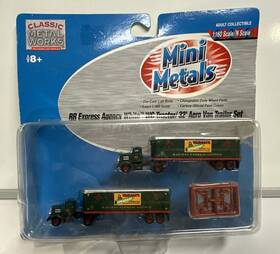 51144 Classic Metal Works Mini Metals N Scale Rr Express Agency White Tractor /32ft Aero Van Trailer #51144