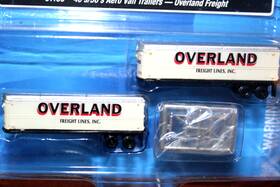51180 Classic Metal Works 2 Traliers Overland Frieght Lines 32ft Aerovan Trailers N Scale Rtr 1/160 Scal