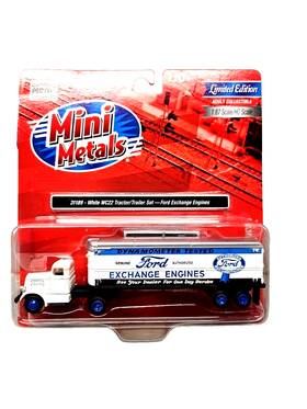 Wc22 Cmw 849398034453 Classic Metal Works 1/87 White Tractor Trailer Set.ford Exchange Engines.ho