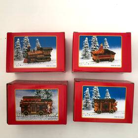 Collectibles & Me 033911819720 Vintage Holiday Santa Express Train Set Of 4 World Bazaars Inc 1995 In Orig Box