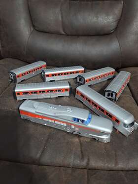 0001-008776 Con-cor Gm Aerotrain Rock Island 7 Piece Train Car Set Rare Used Nice As-is Ff