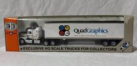 0004-001070 Con-cor Tractor 48 Van Trailer Quad Graphics Ho Scale
