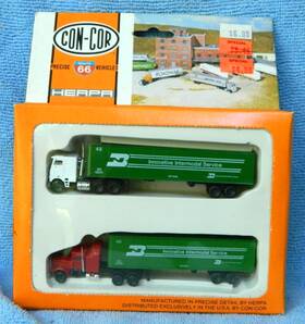0004-003003 Con-cor N Scale Burlington Northern Tractor Trailer Set