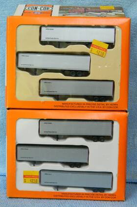 0004-006105 Con-cor Lot Of N Scale United Parcel Service Ups 45ft Piggyback Box Trailers