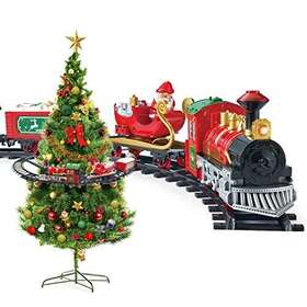 Elfsoul 788185670293 Christmas Kids Train Set Toy Track Suspend Around Xmas Tree With El