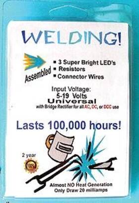 9-19v Evan Designs 852120002262 U5w Universal Ac Dc And Dcc Welding Leds Pack Of 3