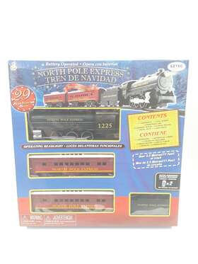 60627r Eztec Inch North Pole Express 29 Piece 11 Feet Christmas / Holiday Train Set
