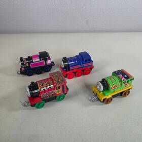 Fisher-price 887961540499 Thomas Adventures Train Set Of 4 Engines Blue Black Green Red Diecast Push-along