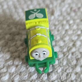 J02a-bill Fisher-price Thomas And Friends Bill Mini Train Yellow Green Plastic J02a