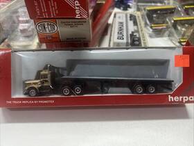 6040 Herpa Ho Gold Cab Wagener Miniatur Golden Eagle Kenworth Flat Bed Trailer
