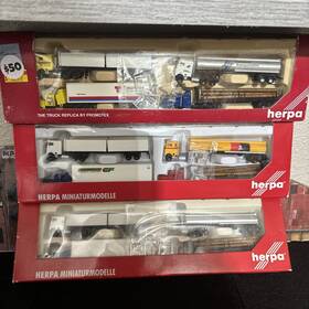6274 Herpa N Scale Trucks And Trailers 12 Vehicle Set - Reefer Log Tanker Con-cor