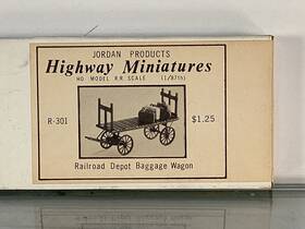 R-301 Highway Minatures By Jordan Ho Scale Miniatures Kit #r-301 Depot Baggage Wagon