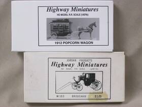 360-235 Jordan Products Highway Miniatures W-103 Ho 1912 Popcorn Wagon Brougham Carriage - 2 Kits