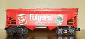 101681 K-line 2-bay Offset Covered Hopper Car - Folgers Coffee- Rd# O-27