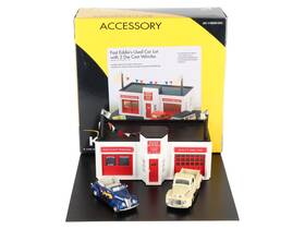 6-22468 K-line O Gauge Fast Eddies Used Car Lot With 2 Die Cast Vehicles Ex/box