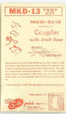 Mkd-13 Kadee Ho Test Kit Coupler With Draft Gear Mkd-5&10 10