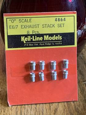 4864 Keil-line Products O Gauge E6/7 Exhaust Stack Set